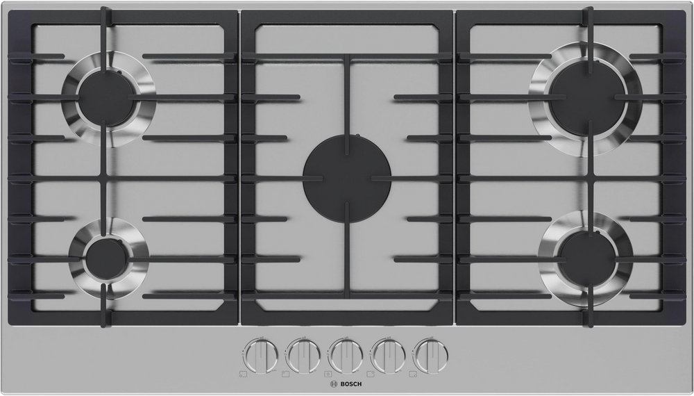 36 in. 5 Burner Gas Cooktop in Stainless Steel