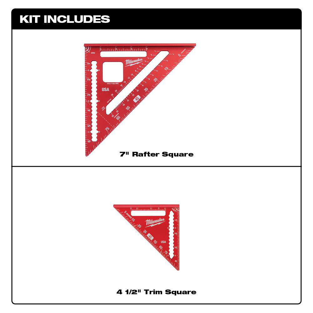 2PC 7 RAFTER SQUARE & 4-1/2 TRIM SQUARE 