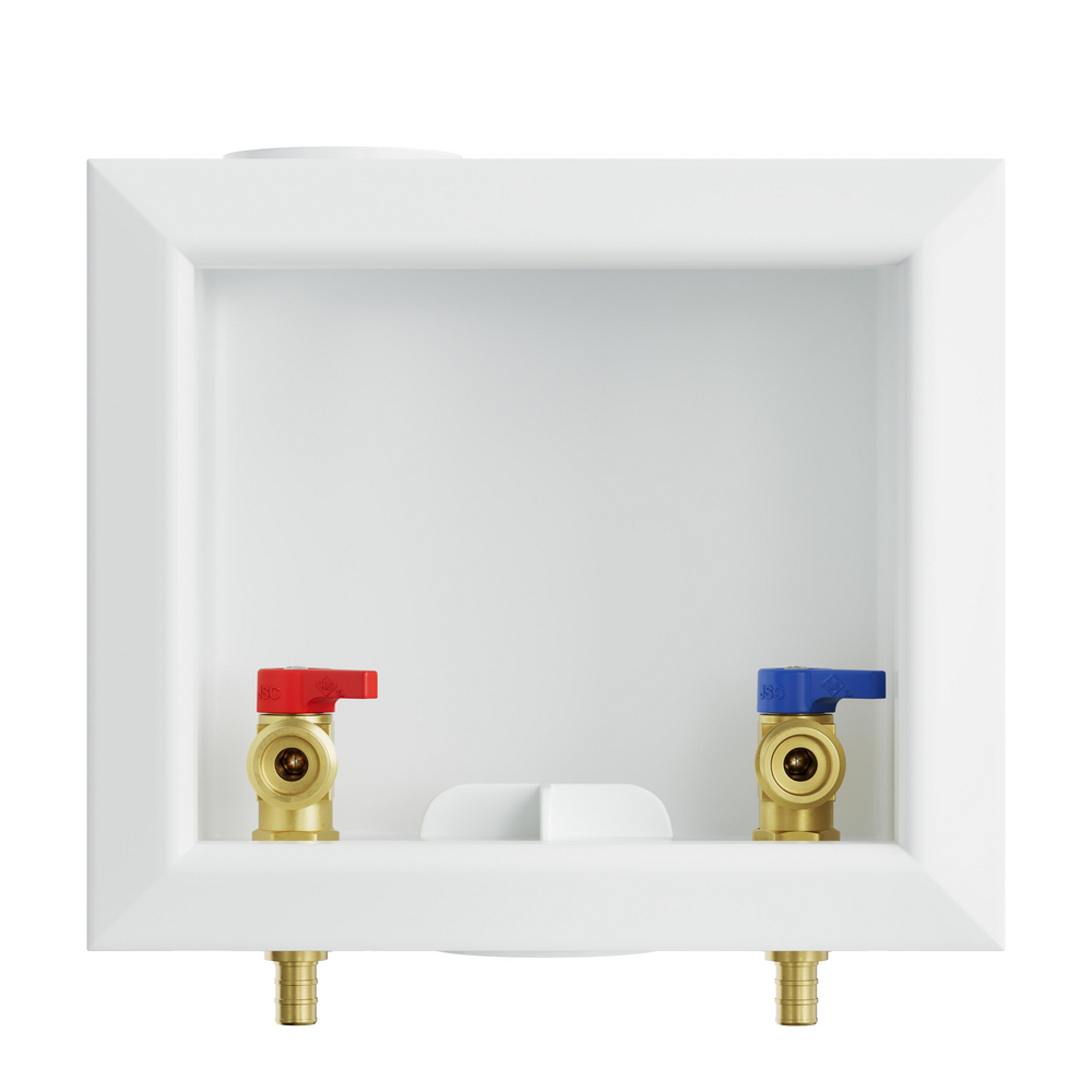 Quarter Turn Valve 1/2 in. PEX F1807 Washing Machine Supply Box, Center Outlet