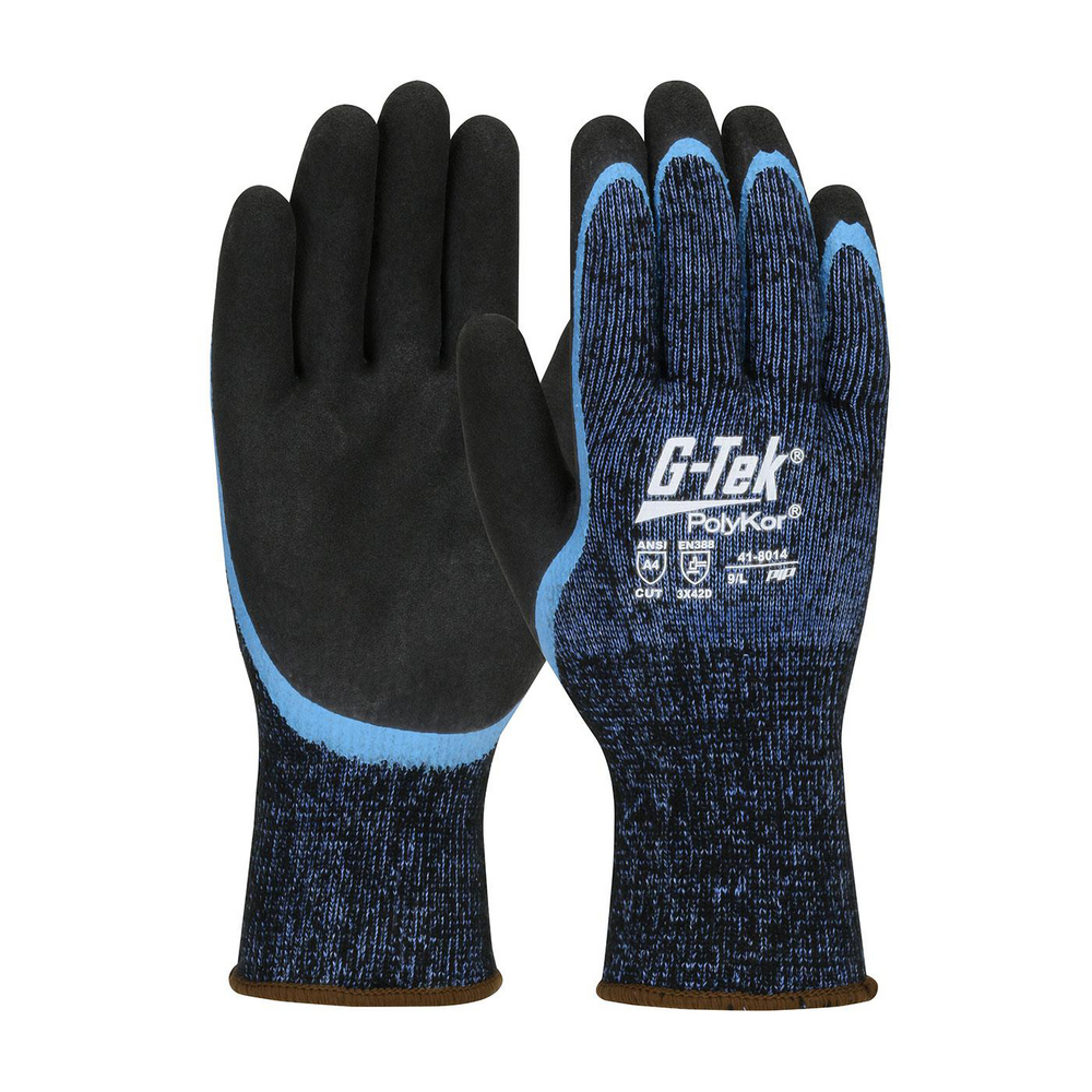 Size M Acrylic and Plastic Cut & Resistant Gloves in Black/Blue